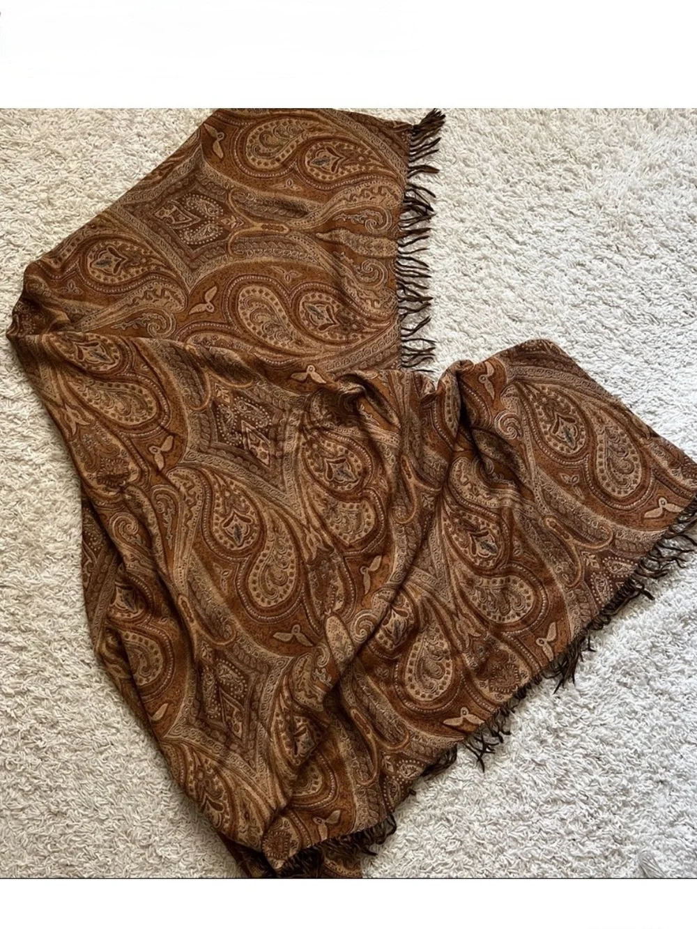 Restoration Hardware Paisley Print Fringe Throw